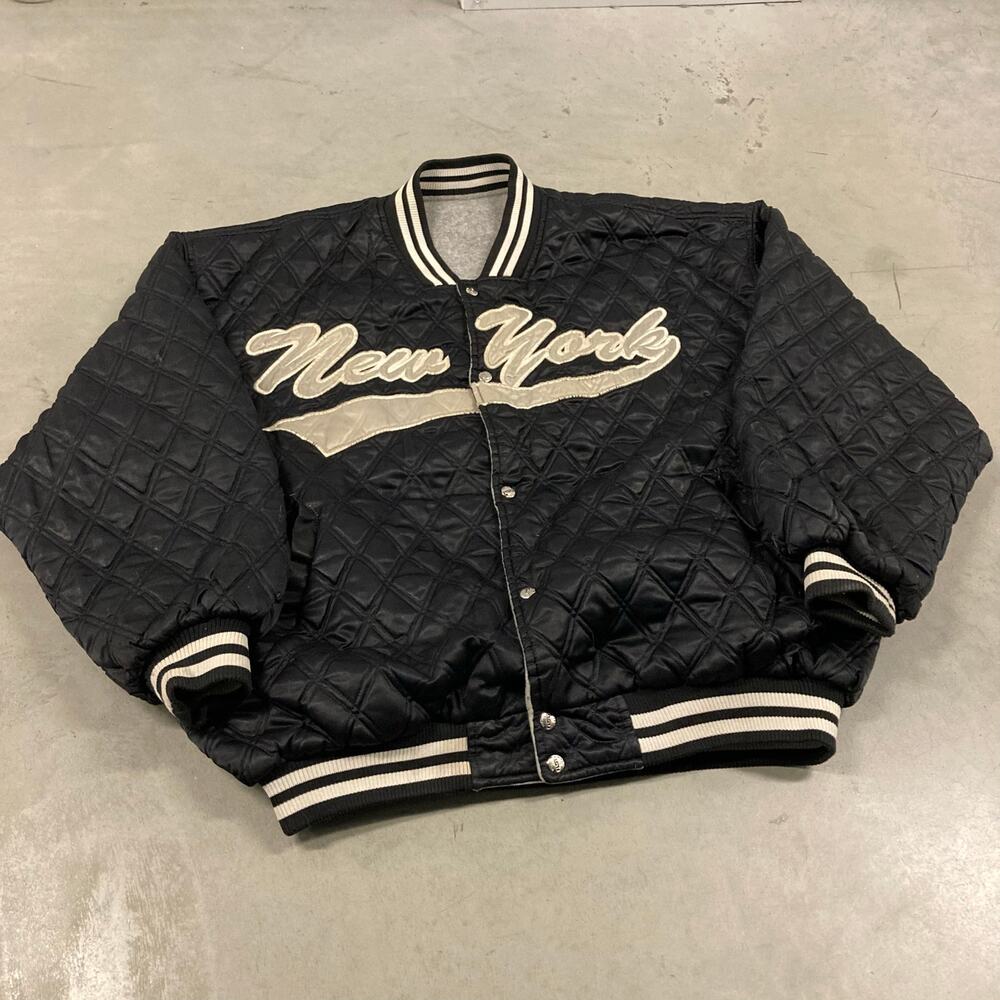 vintage y2k reversible New York satin jacket